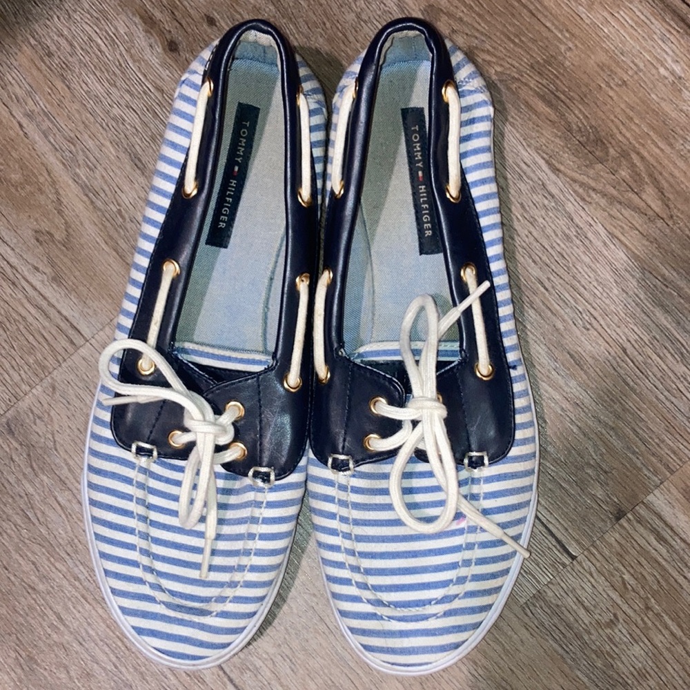 Tommy Hilfiger striped boat shoes